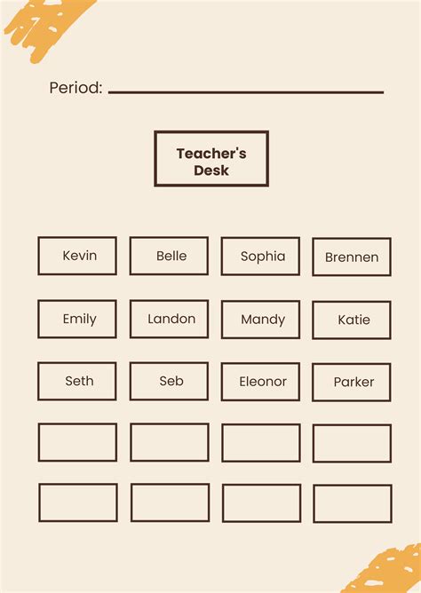 Classroom Seating Chart - Download in PDF, Illustrator | Template.net