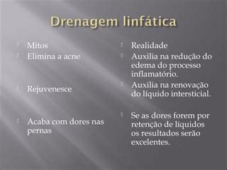 Mitos da Drenagem Linfática PPT