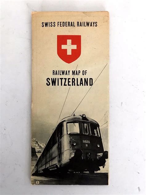 SWISS FEDERAL RAILWAYS - Railway Map of Switzerland Vintage Undated ...