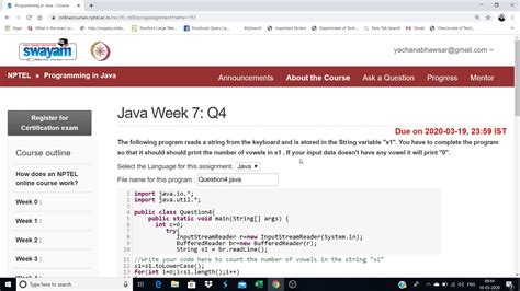 Java Programming Week 7 Nptel Programming Assignment Solution Youtube