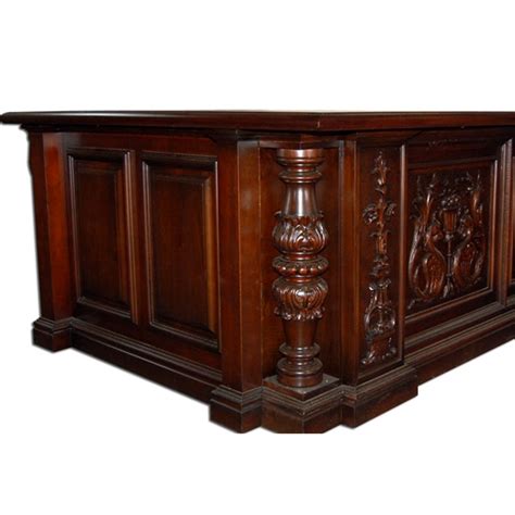 Beautiful 19th C. Carved Mahogany Executive Desk For Sale | Antiques ...