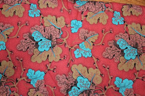 Kaffe Fassett Collection Philip Jacobs Pj26 Layered Leaves Red Fabric For Rowan Westminster Oop