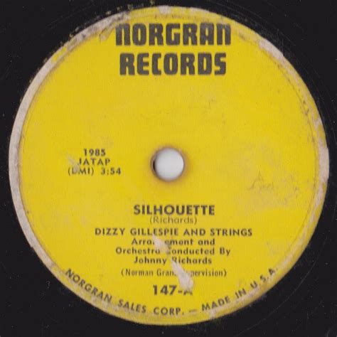 Dizzy Gillespie Silhouette Can You Recall 1954 Shellac Discogs