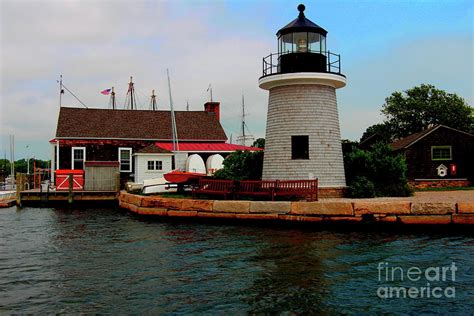 Mystic Seaport Village Brant Point Lighthouse Photograph By Brad Knorr