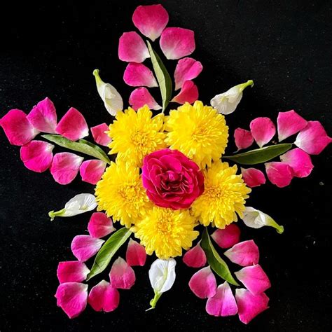 Simple Flower Rangoli Ideas for Home Decor