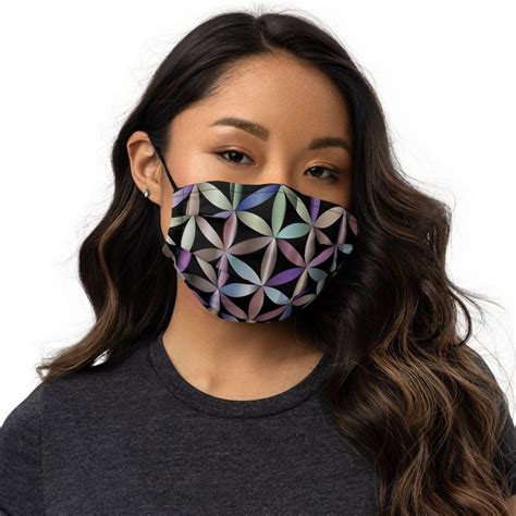 Sacred Geometry Face Mask Custom Flower Of Life Mandala Art Mask