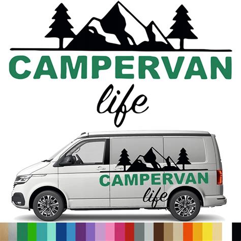 NAKLEJKA Grafika na kamper Kampera Przyczepę CAMPERVAN LIFE GÓRY 90x159