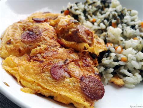 Omelete Rústica de Salsicha Iguaria Receita e Culinária