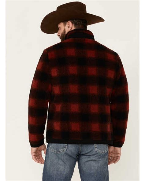 Pendleton Men S Buffalo Plaid Lone Fir Zip Front Fleece Jacket Red