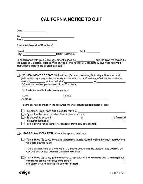 Eviction Letter Template California