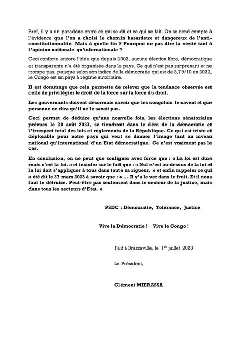 D Claration Du Psdc Sur Les Lections S Natoriales Du Ao T