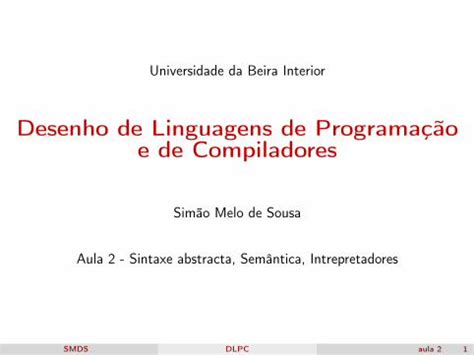 PDF Desenho de Linguagens de Programação e de Compiladores DOKUMEN TIPS