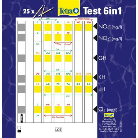 Bandelettes test pour qualité de l eau Tetra Test 6in1