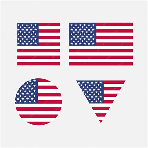 Premium Vector | A set of flags of the united states of america flags