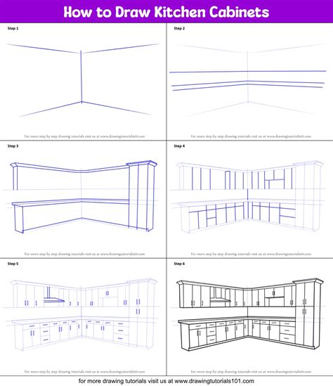 How To Draw Kitchen Cabinets