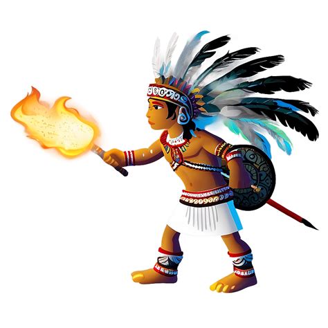 Download Aztec Warrior With Fire Torch Png 55