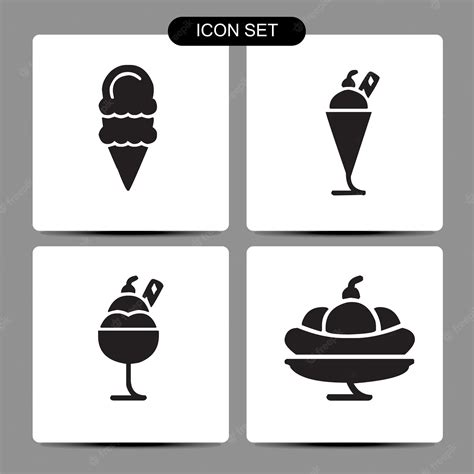 Premium Vector Set Of Ice Cream Icons