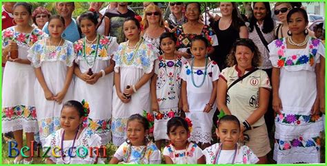 A Picture With People Of Maya Yucatec Descent From The Village Of Yo