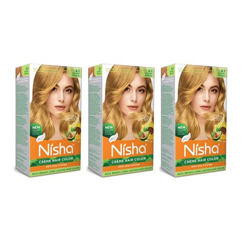 Nisha Crème Hair Color Pack 3 Permanent Blonde Hair Dye Color 100