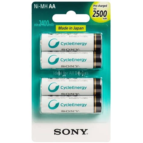 Pilha Recarregavel Aa Sony Mah Unid Cicle Energy R