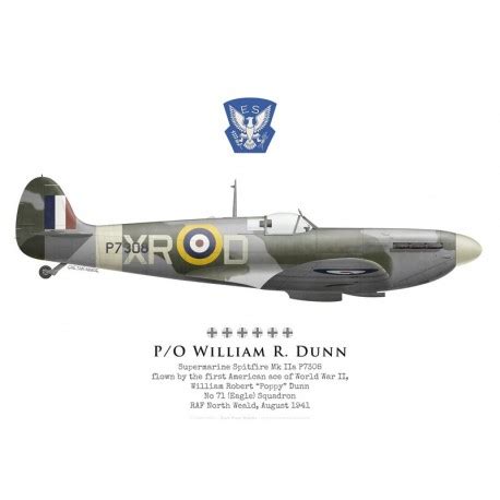 Spitfire Mk Iia P O William Dunn No Eagle Squadron Raf North