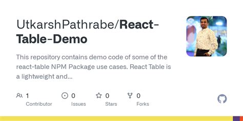 GitHub UtkarshPathrabe React Table Demo This Repository Contains