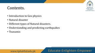 Relationship Geophysics Natural Disasters PPT