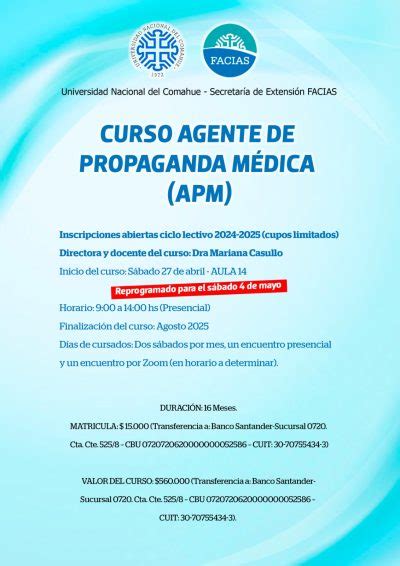 Agente De Propaganda Medica - Curso Agente de Propaganda Médica – Secretaría de Extensión Universitaria