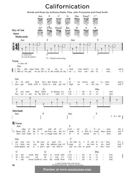 Californication Red Hot Chili Peppers By Flea A Kiedis C Smith J Frusciante On MusicaNeo