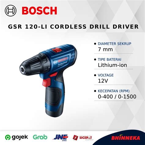 Jual Bosch Gsr Li Cordless Drill Driver G K Shopee Indonesia