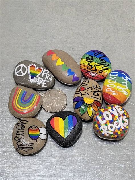 Gay Pride Painted Rocks Pride Month Rainbow LGBTQ Etsy