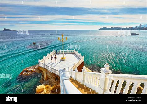 Mediterranean balcony viewpoint. Benidorm. Alicante. Valencia Stock ...