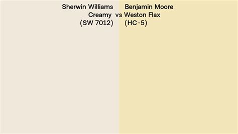 Sherwin Williams Creamy Sw Vs Benjamin Moore Weston Flax Hc