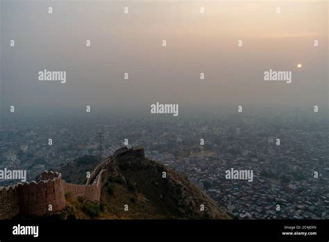 A Sunset From Nahargarh Fort Jaipur Rajasthan India Stock Photo Alamy