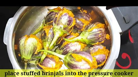 Stuffed Brinjal Badanekayi Ennegayi Enne Badanekayi In Coocker Easy