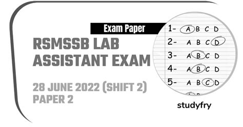 Rsmssb Lab Assistant Exam 28 June 2022 Answer Key Shift 2 Studyfry