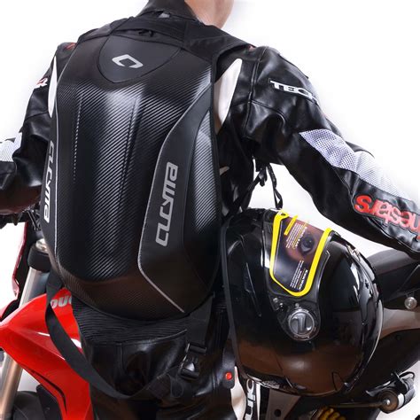 New Reflective Motorcycle Hard Shell Backpack Carbon Fiber Pattern Armor Backpack Motorcycle