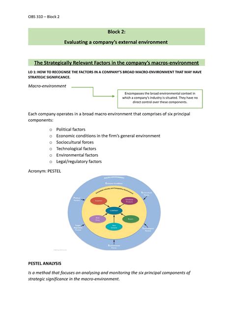 Obs Block Notes Summaries Block Evaluating A Companys