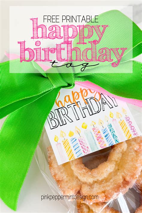 Happy Birthday Tag Printable Freebie — Pink Peppermint Design