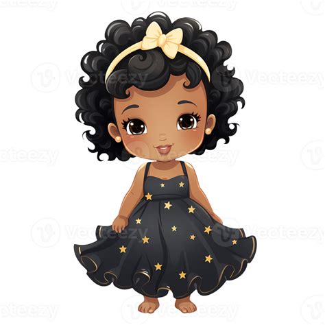 Cute Black Baby Girl Clipart Illustration Ai Generative 27238163 Png