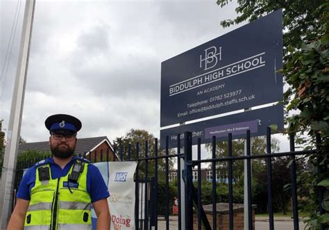 Police Patrol Outside Biddulph High School As Campaign Against