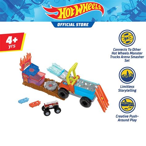 Hot Wheels Monster Trucks Arena Smashers Color Shifters 5 Alarm Rescue HPN73 Shopee Malaysia