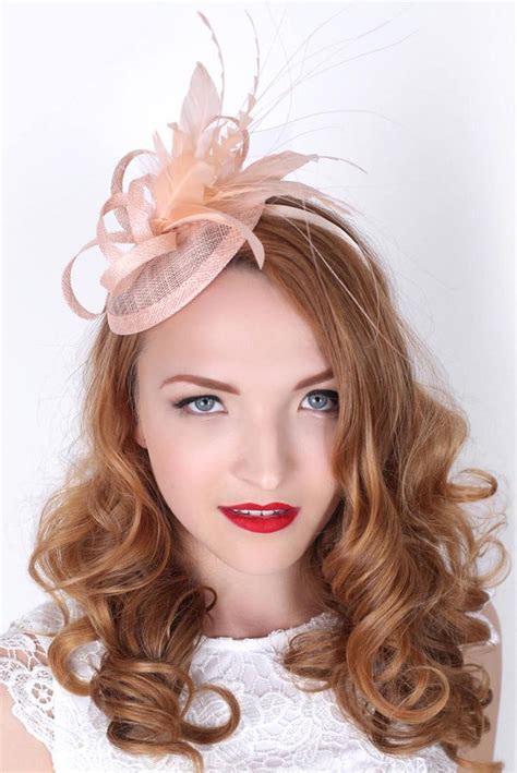 Nude Pink Mini Fascinator Arianna Mini Nude Pink Mesh Fascinator Etsy Fascinator Pink Mini