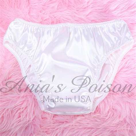 Sissy Satin Panties For MEN White Wetlook Shiny Full Cut Bikini Panties S XXL EBay