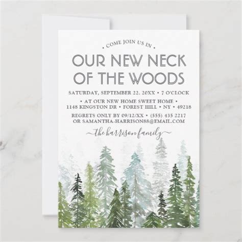 Our New Neck Of The Woods Housewarming Party Invitation Zazzle