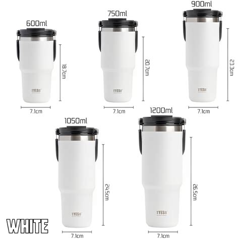 Original Tyeso Tumbler With Handle 750ML 900ML Hot Cold Thermos Cup 304 Stainless Steel Water