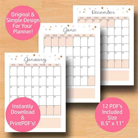 Printable Desk Calendar Template