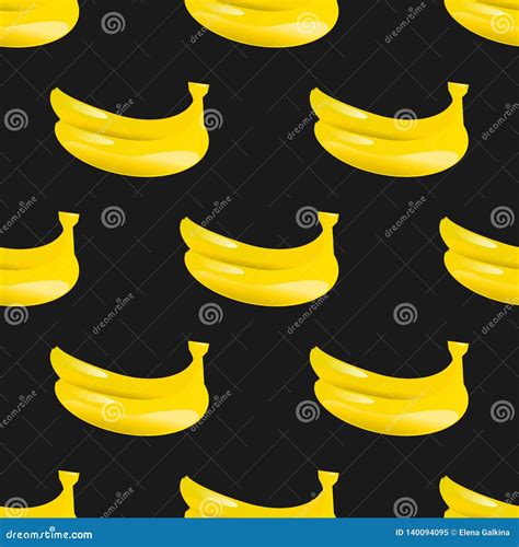 Banana Seamless Pattern Stock Vector Illustration Of Graphic