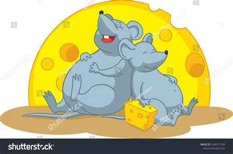 Two Fat Mice Near Cheese Stock Vector (Royalty Free) 1658117749 ...