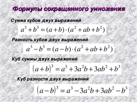 Формула куба разности, куб суммы: как вычислить, разложение, примеры